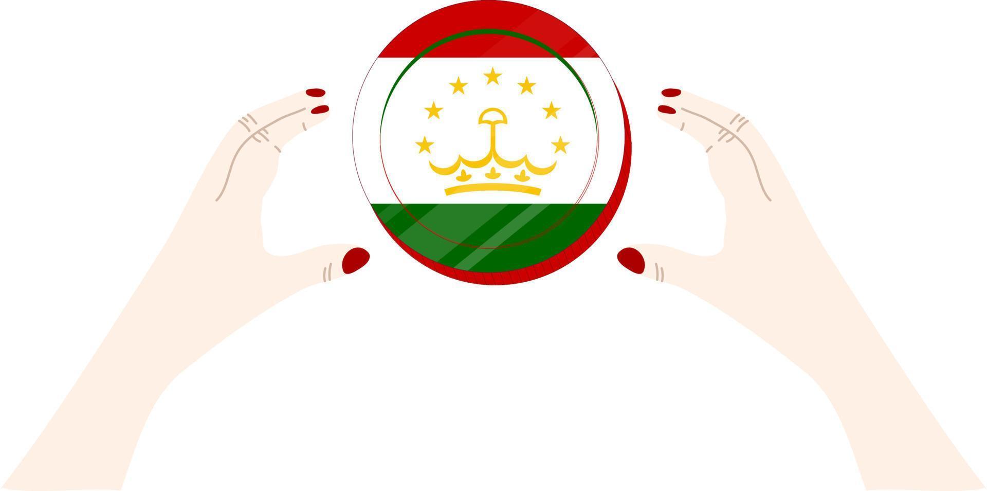 tadschikischer Flaggenvektor handgezeichnet, tadschikischer Somoni-Vektor handgezeichnet vektor