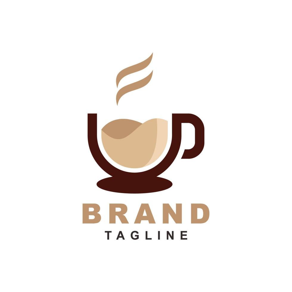 Café minimalistisches Vektorlogo. Kaffeebohnen-Logo-Vorlage vektor