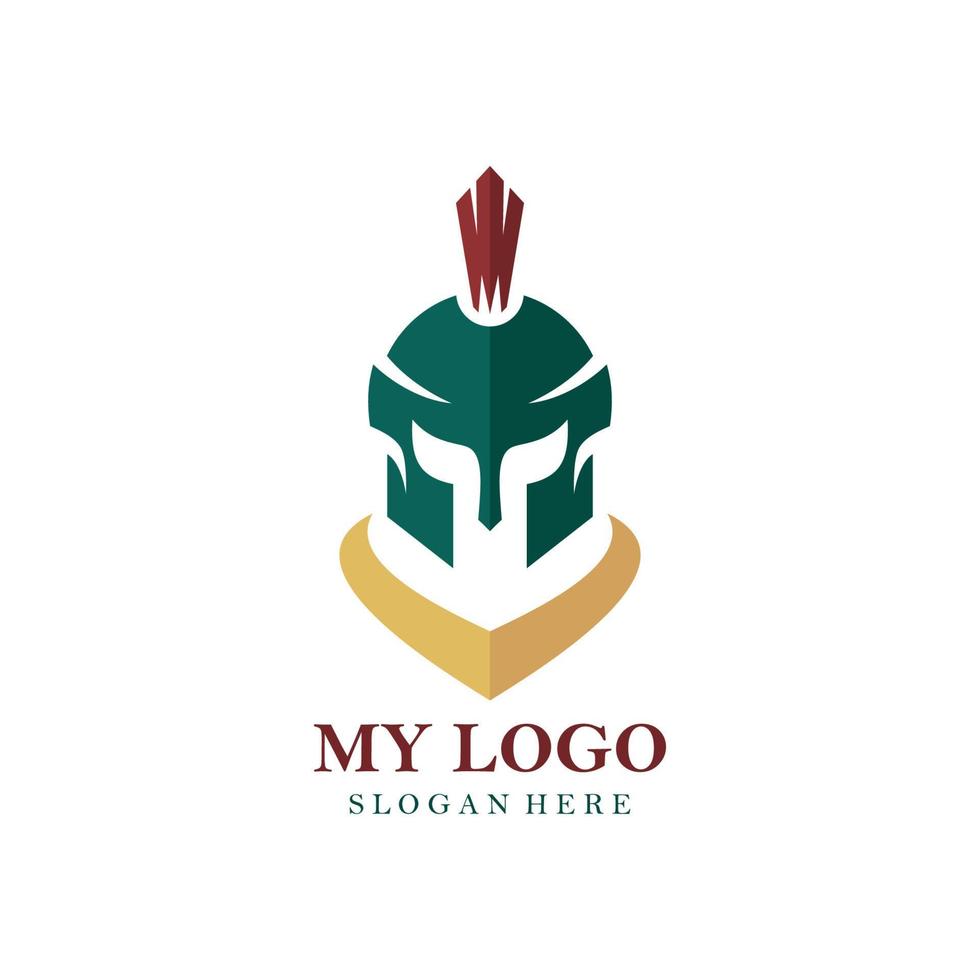 spartanische Helm-Logo-Vorlage Design-Inspiration pro Vektor