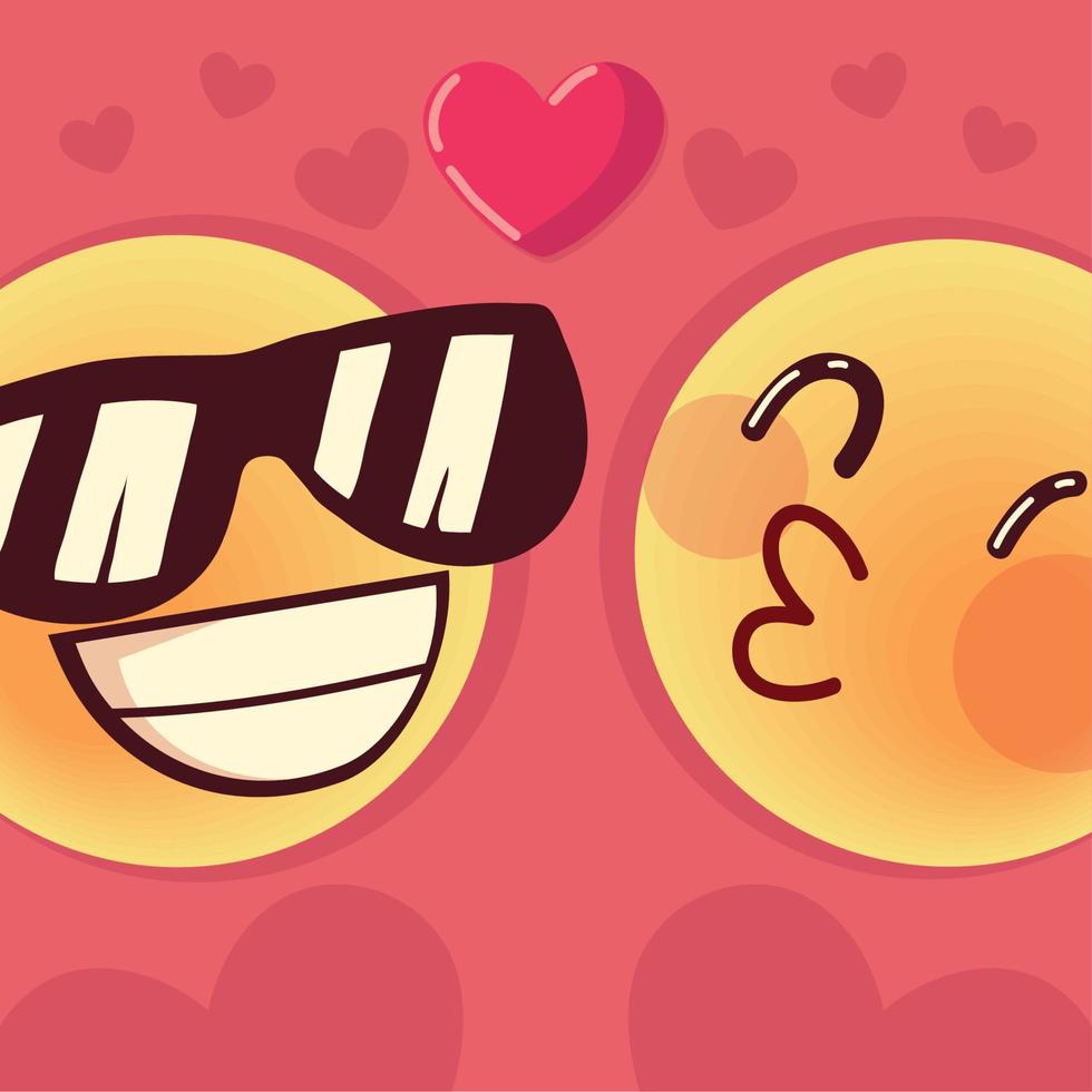 süße Emoji-Gesichter vektor