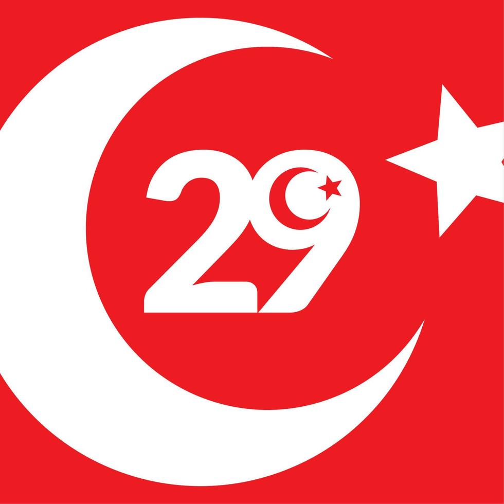 Kalkon flagga ekim cumhuriyet bayrami vektor