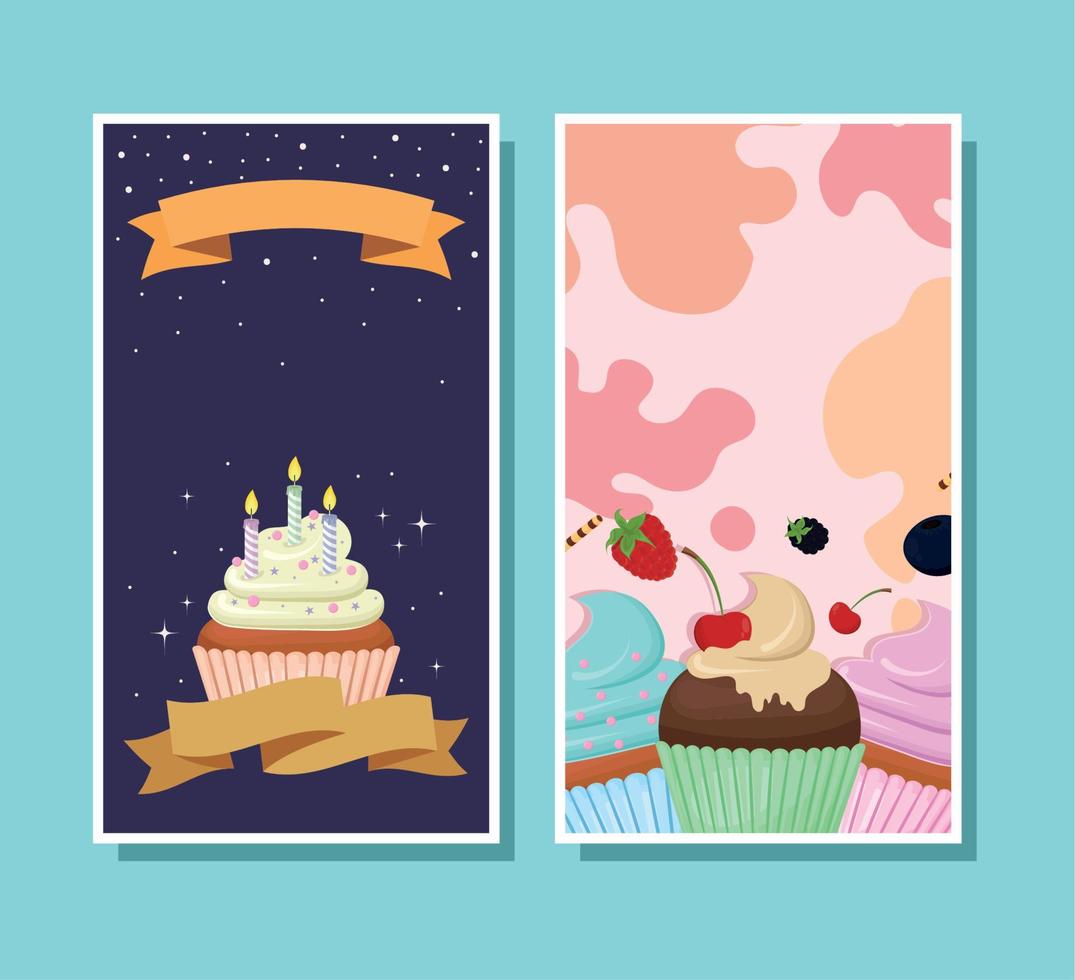 Cupcakes vertikales Banner vektor