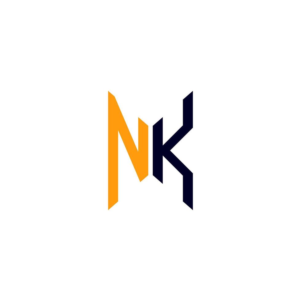 nk buchstabe logo kreatives design mit vektorgrafik, nk einfaches und modernes logo. vektor