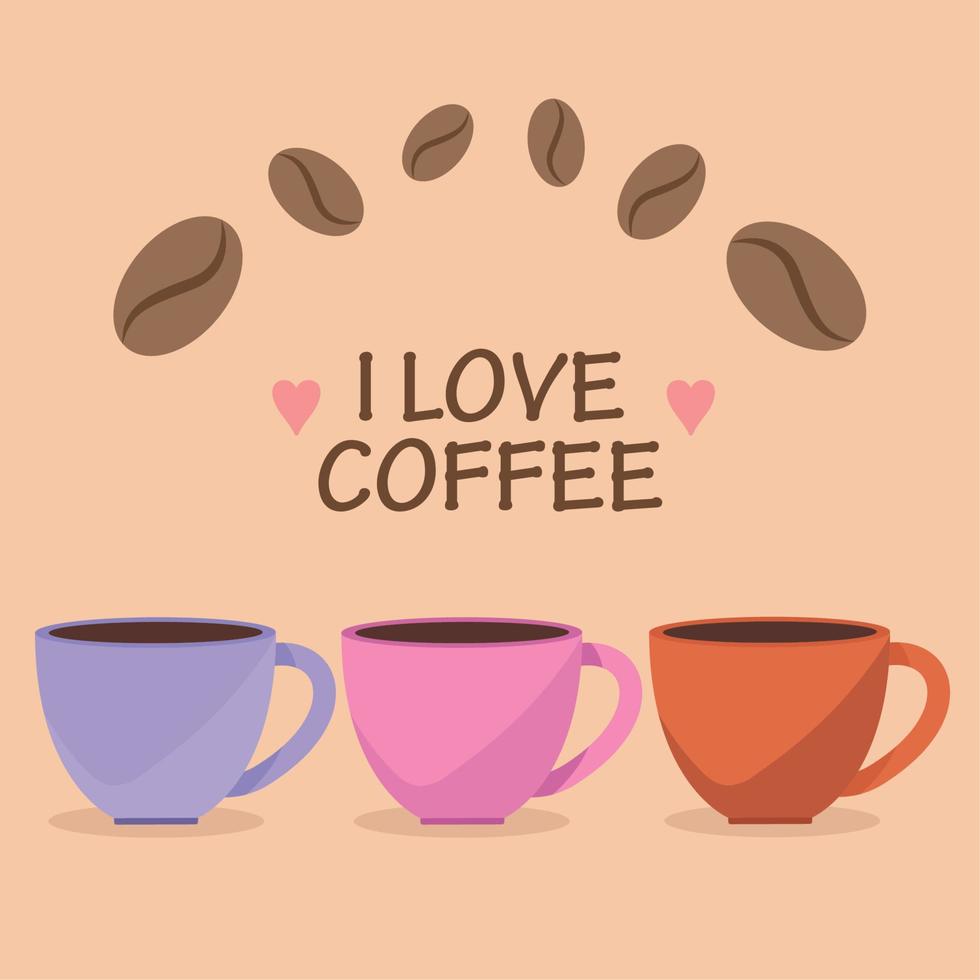 ich liebe Kaffee vektor