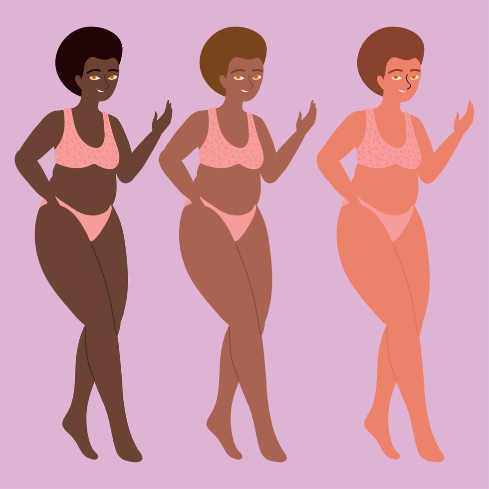 afro fett kvinnor vektor
