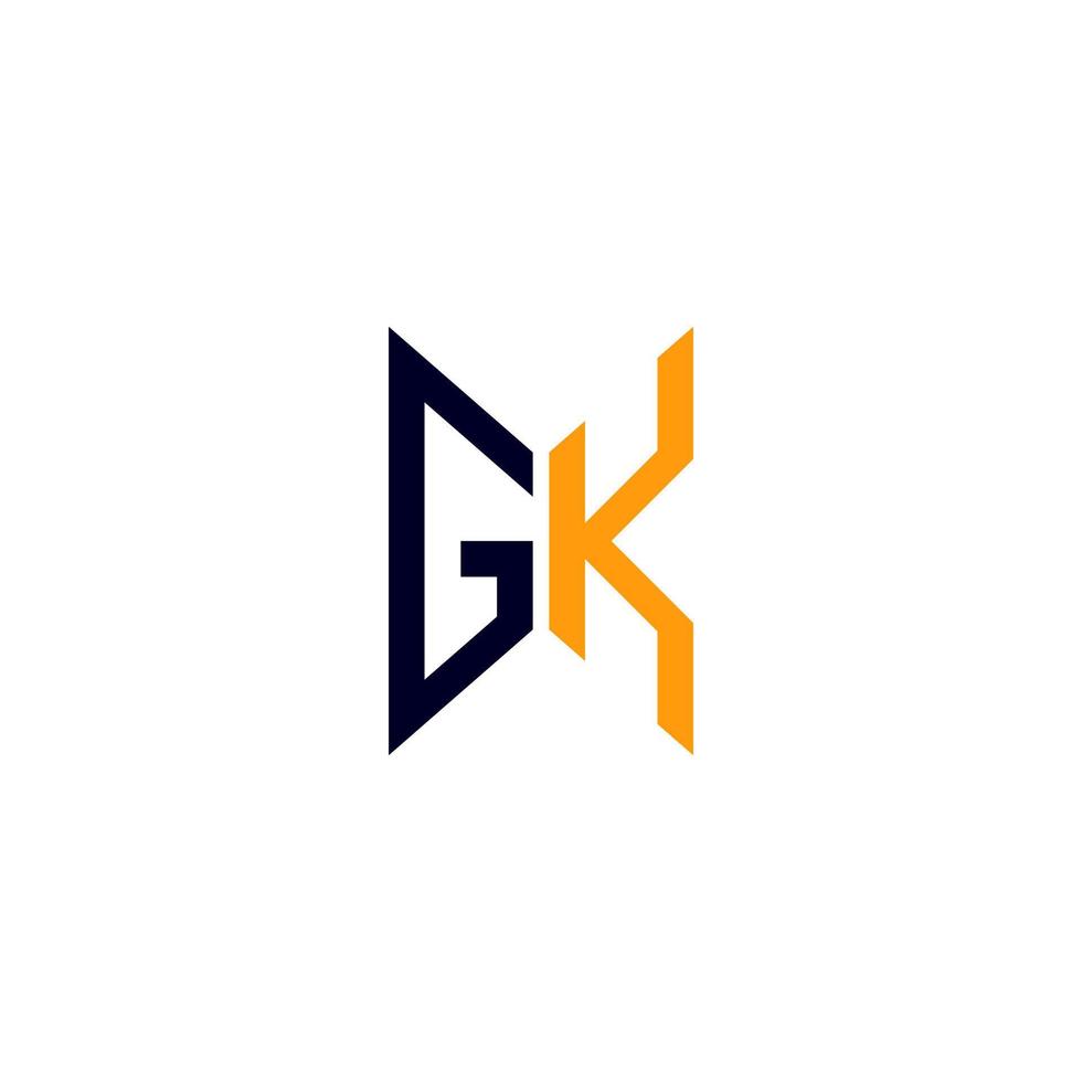 GK-Brief-Logo kreatives Design mit Vektorgrafik, GK-einfaches und modernes Logo. vektor