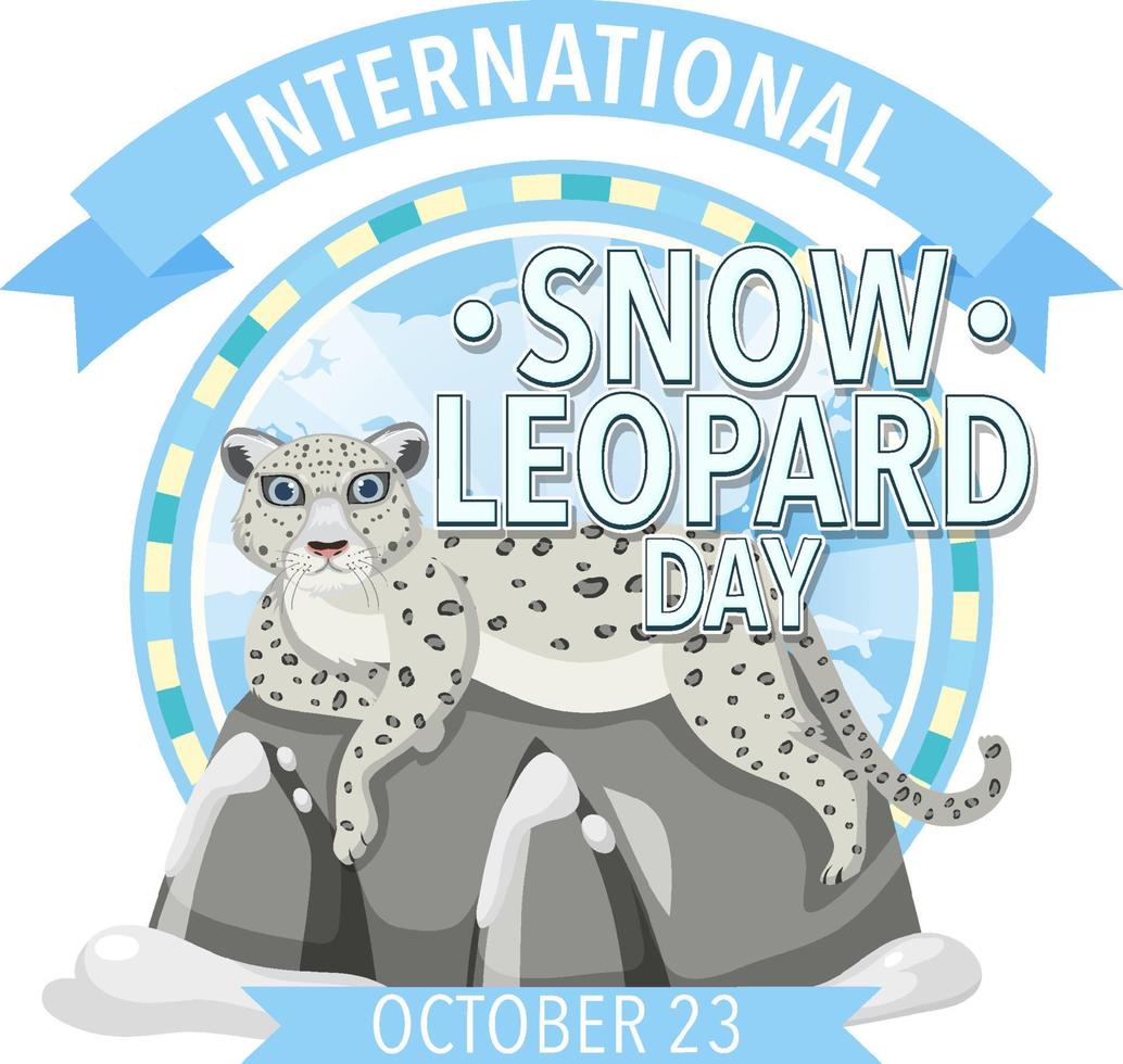 internationales schneeleoparden-logo-konzept vektor