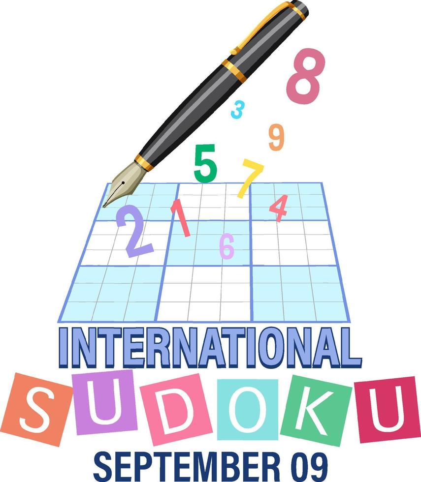 Bannerdesign für den internationalen Sudoku-Tag vektor