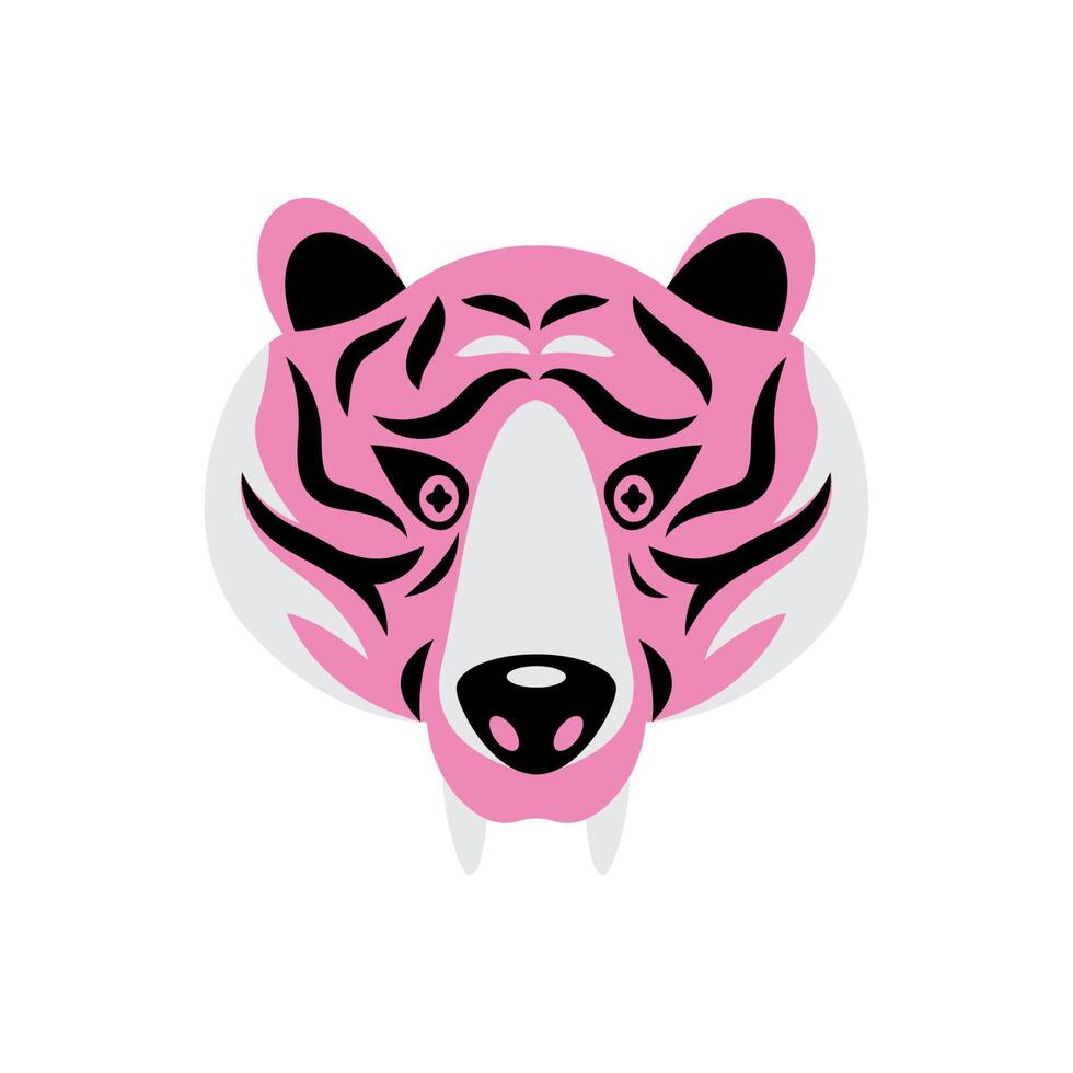 Katzenkopf des rosa Tigers vektor