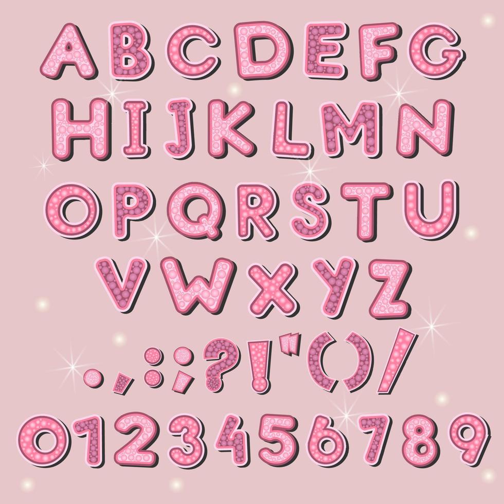 niedliche alphabet- und zahlensammlung mit musterpastellfarbe vektor