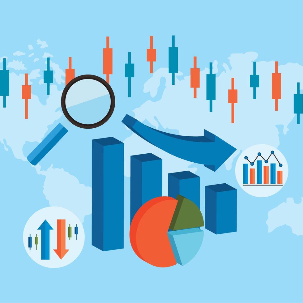 stock marknadsföra statistik vektor