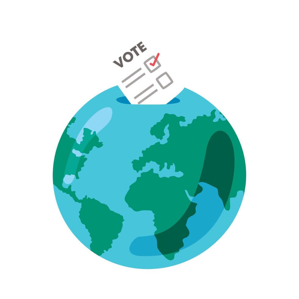 rösta kort i jord planet vektor