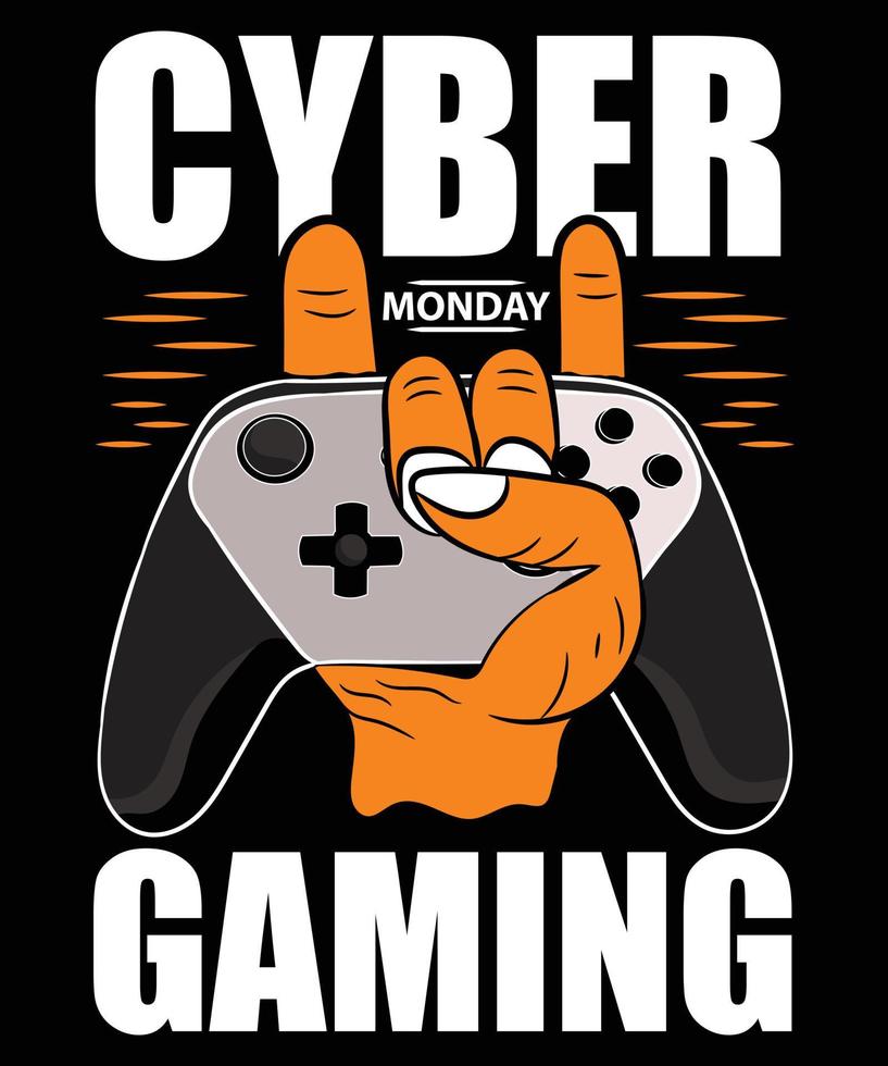 Cyber Monday Gaming-Vektor-T-Shirt-Design vektor