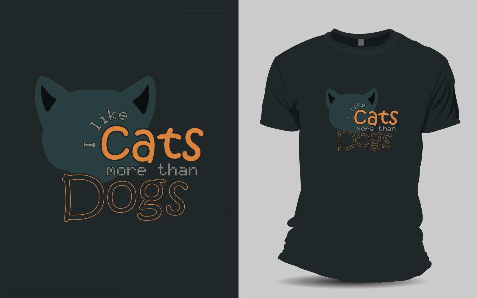härlig katt t-shirt design för din sällskapsdjur vektor