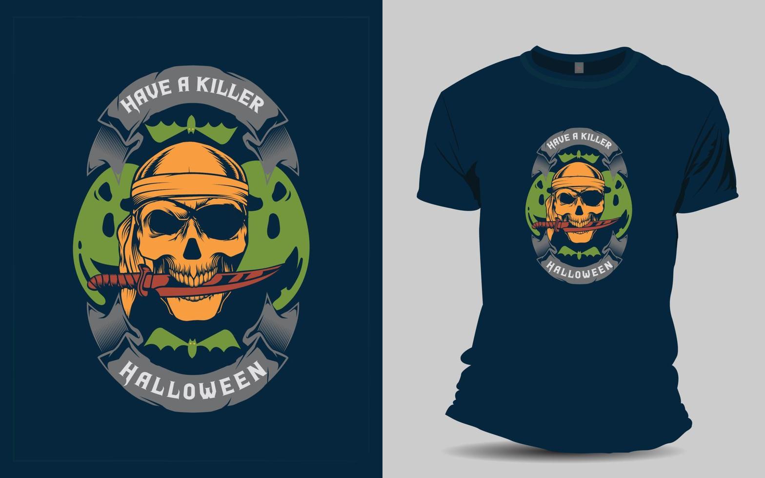 Gruseliges Halloween-T-Shirt-Design vektor