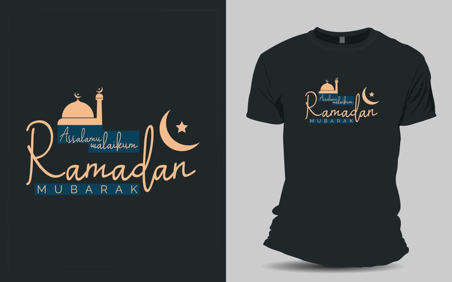 Ramadan Mubarak T-Shirt-Design vektor