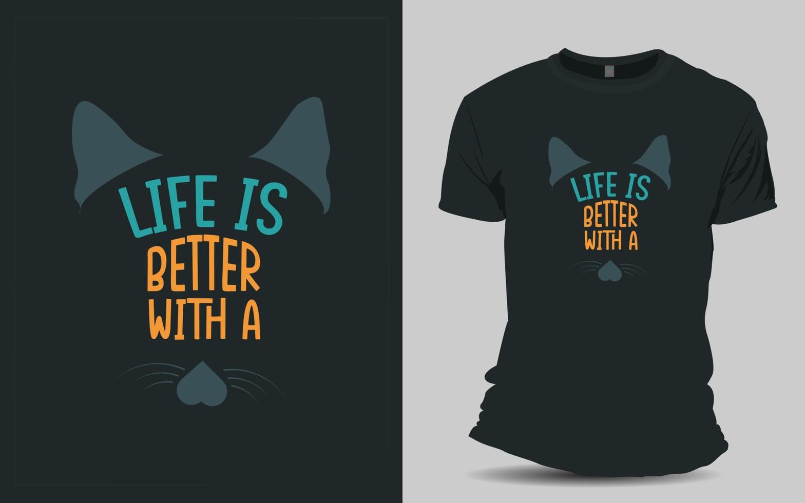 reizendes Katzen-T-Shirt Design für Ihr Haustier vektor