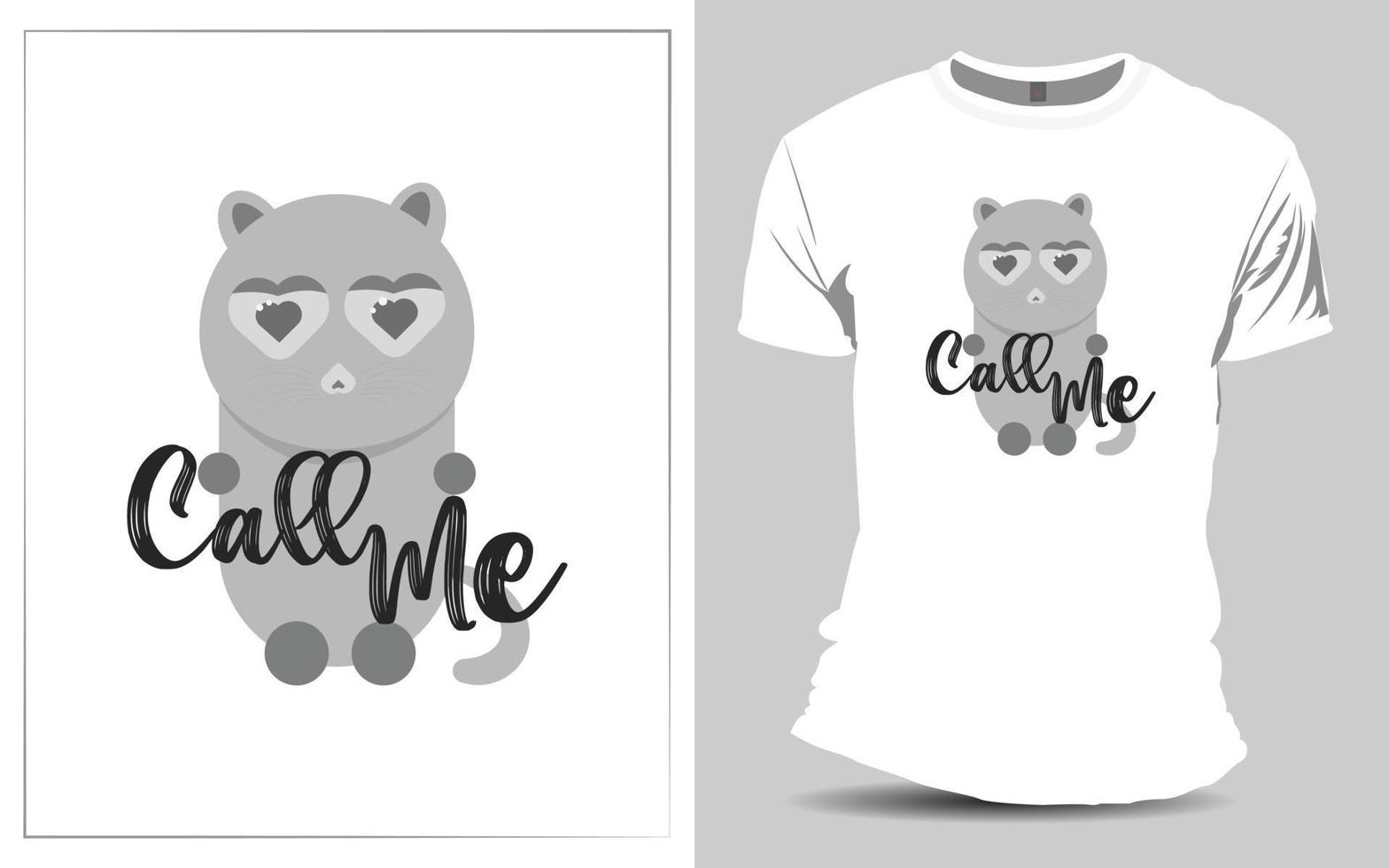 Katzen-T-Shirt-Design für Tierliebhaber vektor