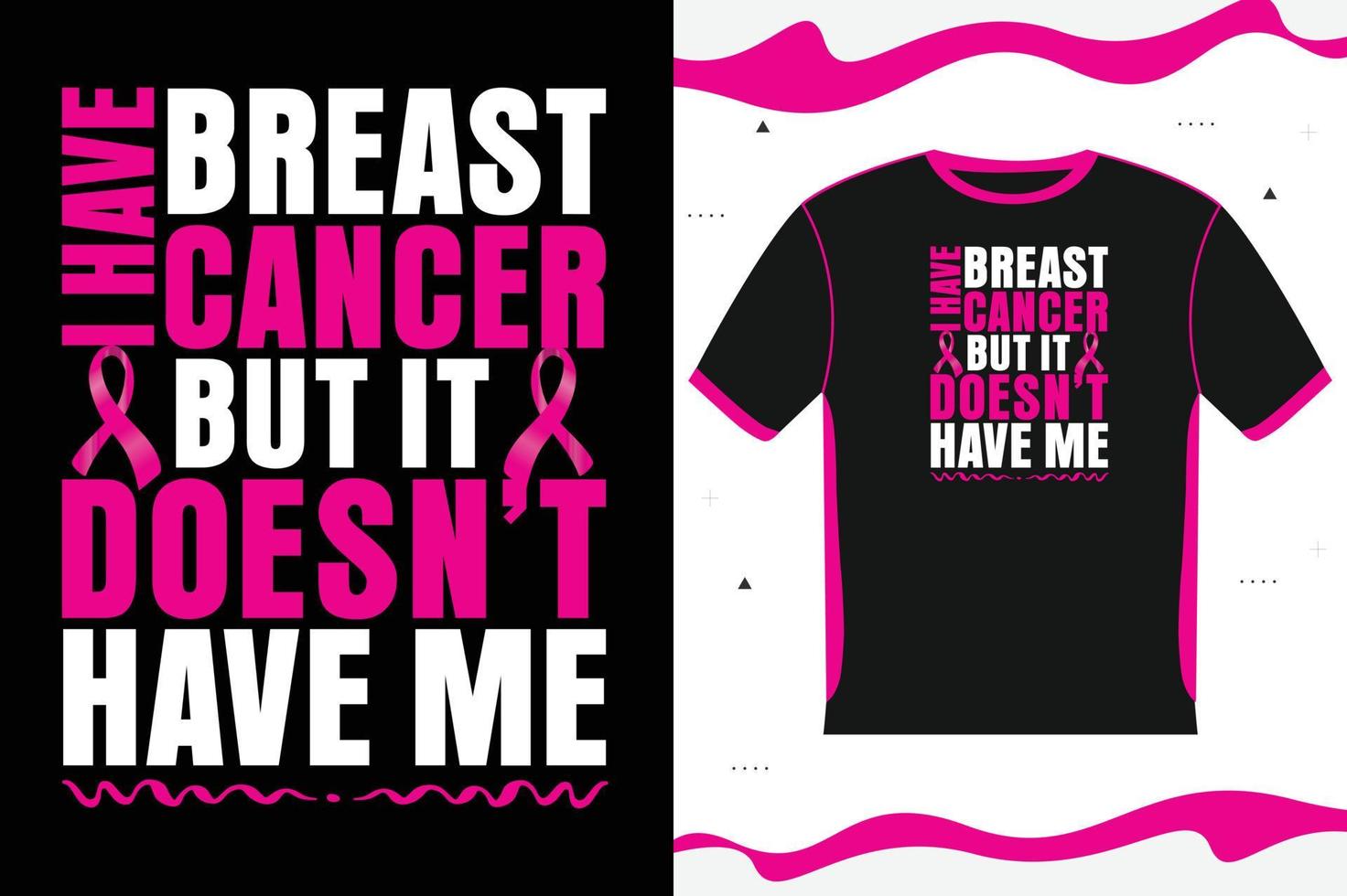 Brustkrebs-Bewusstseins-T-Shirt-Design-Schriftzug vektor