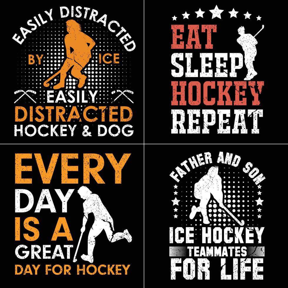 Hockey-T-Shirt-Designpaket vektor