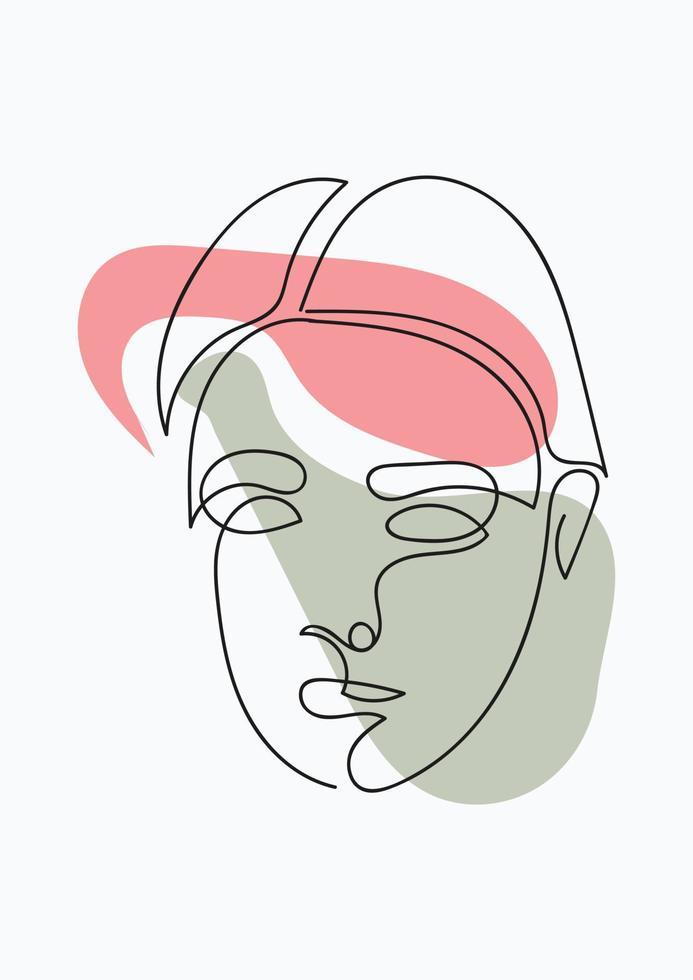 kvinna ansikte på abstrakt geo former bakgrund vektor