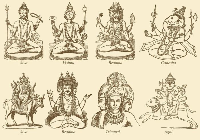 Indischen Gottheiten vektor