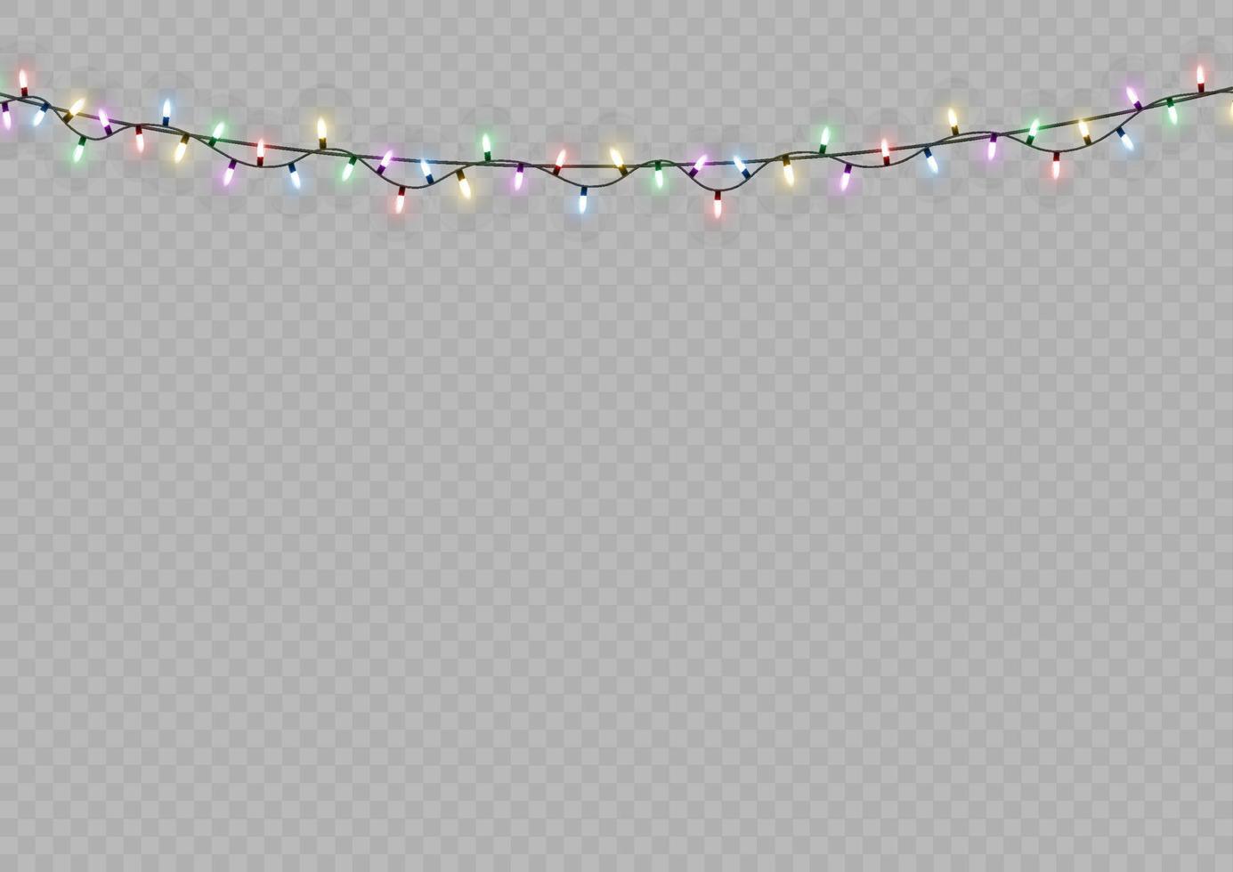 jul lampor. vektor linje med lysande ljus bulbs.set av gyllene xmas lysande krans led neon lampa illustration. jul lampor isolerat på transparent bakgrund för kort, banderoller, posters