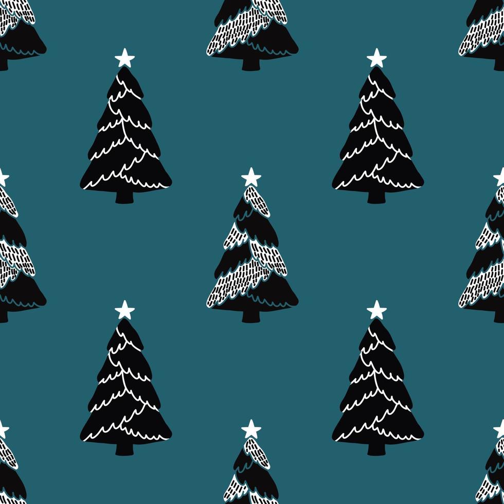 söt jul träd sömlös mönster design vektor