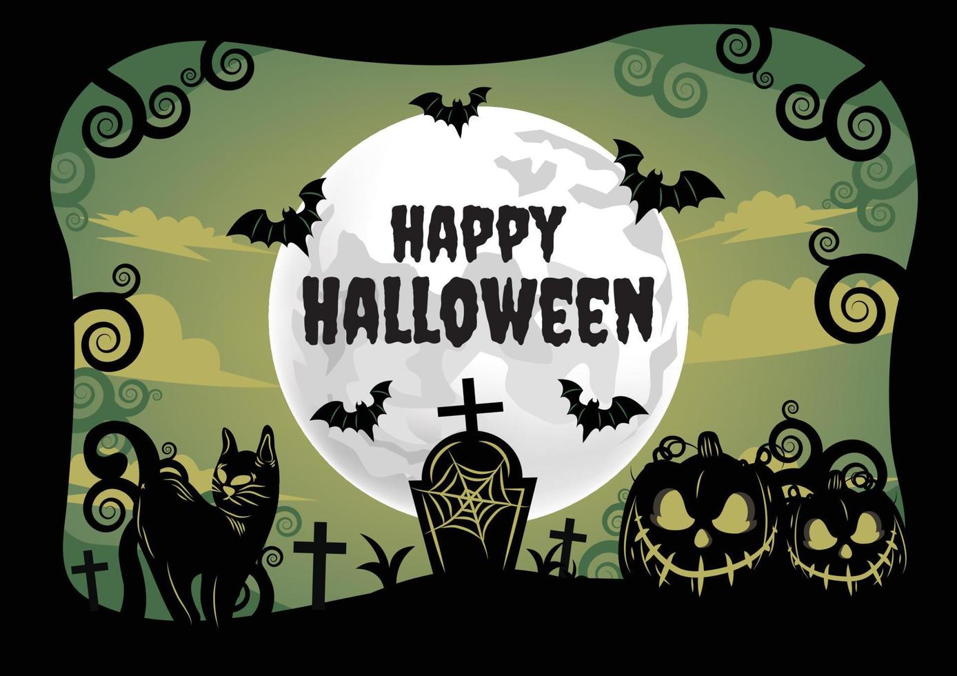 halloween-banner für halloween-inhaltsvektordesign vektor