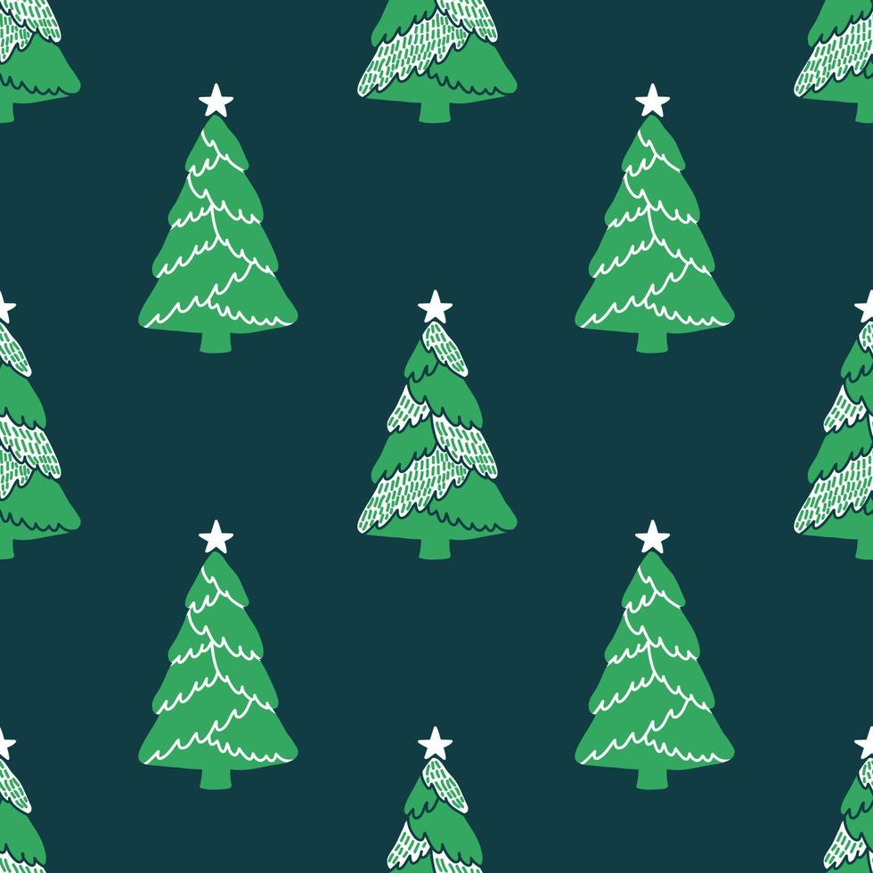 weihnachten niedliche bäume nahtlose muster design vektor