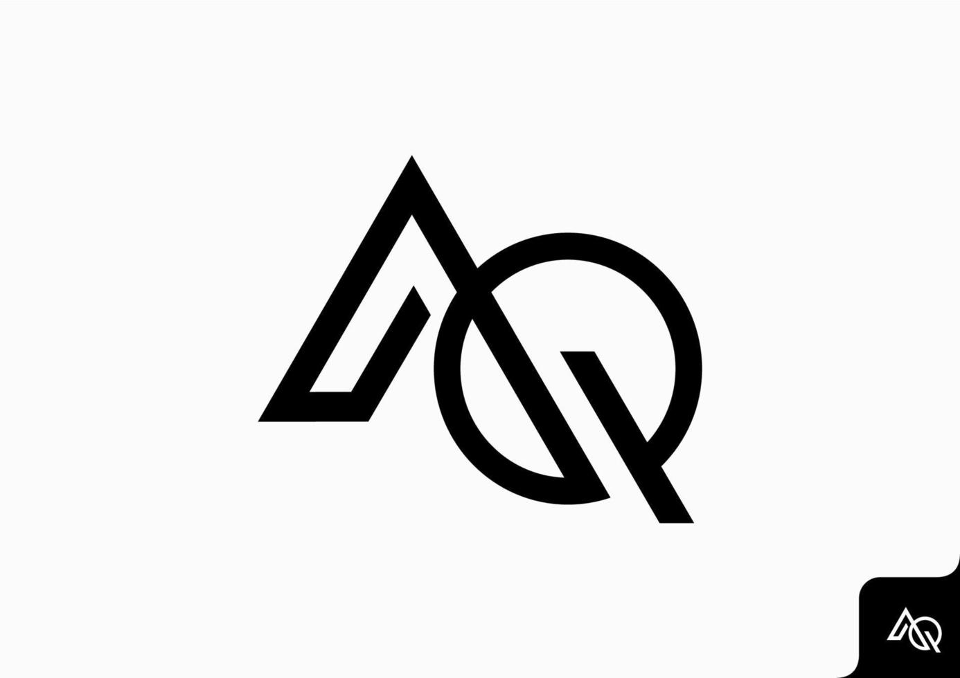 buchstabe aq qa symbol logo flach minimalistisch bunt schwarz und weiß vektor