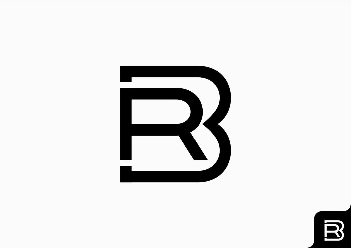 buchstabe br symbol logo flach minimalistisch bunt schwarz und weiß vektor