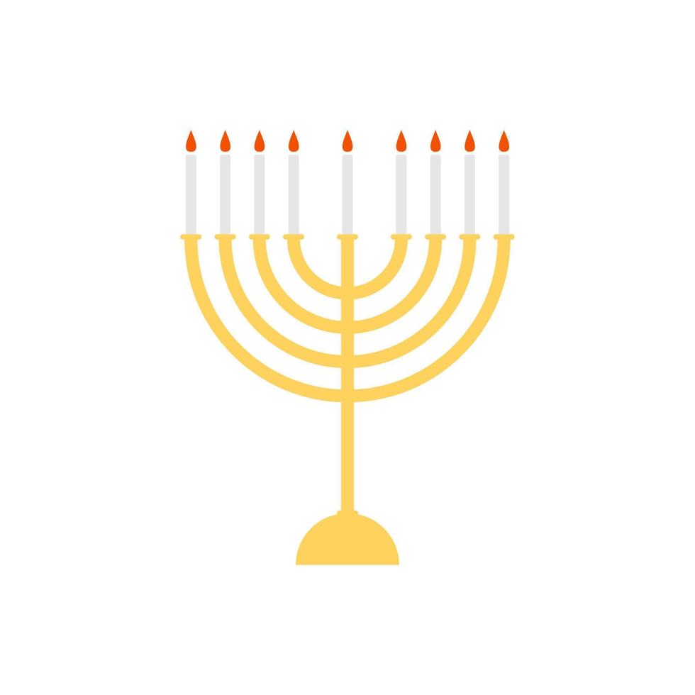 Chanukka-Lampe-Vektor-Illustration. Vektor-Chanukka-Lampe, Menorah-Festival, flaches Design vektor