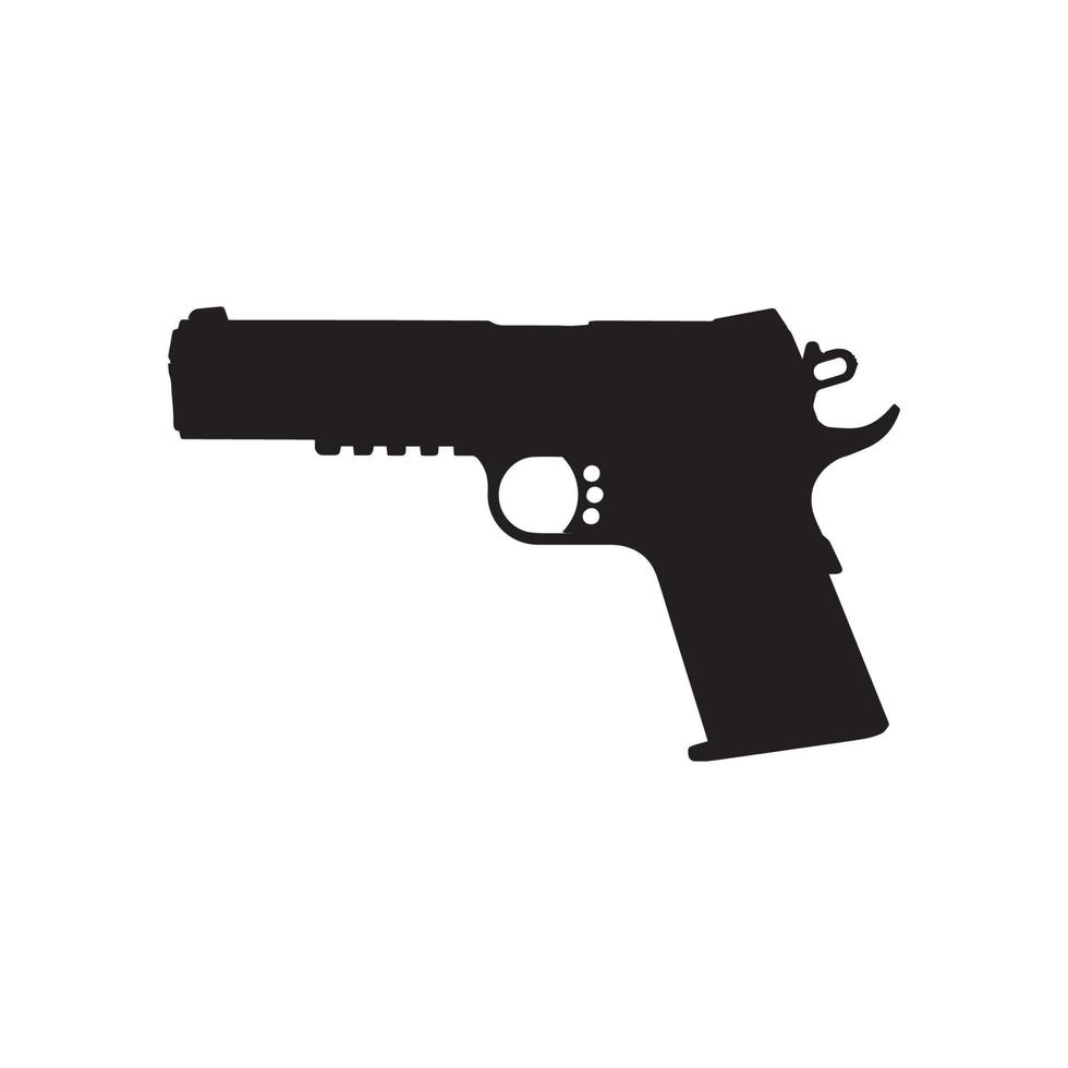 Waffensymbol isoliert auf weißem Hintergrund. Pistolenabbildung. Waffensymbol. vektor