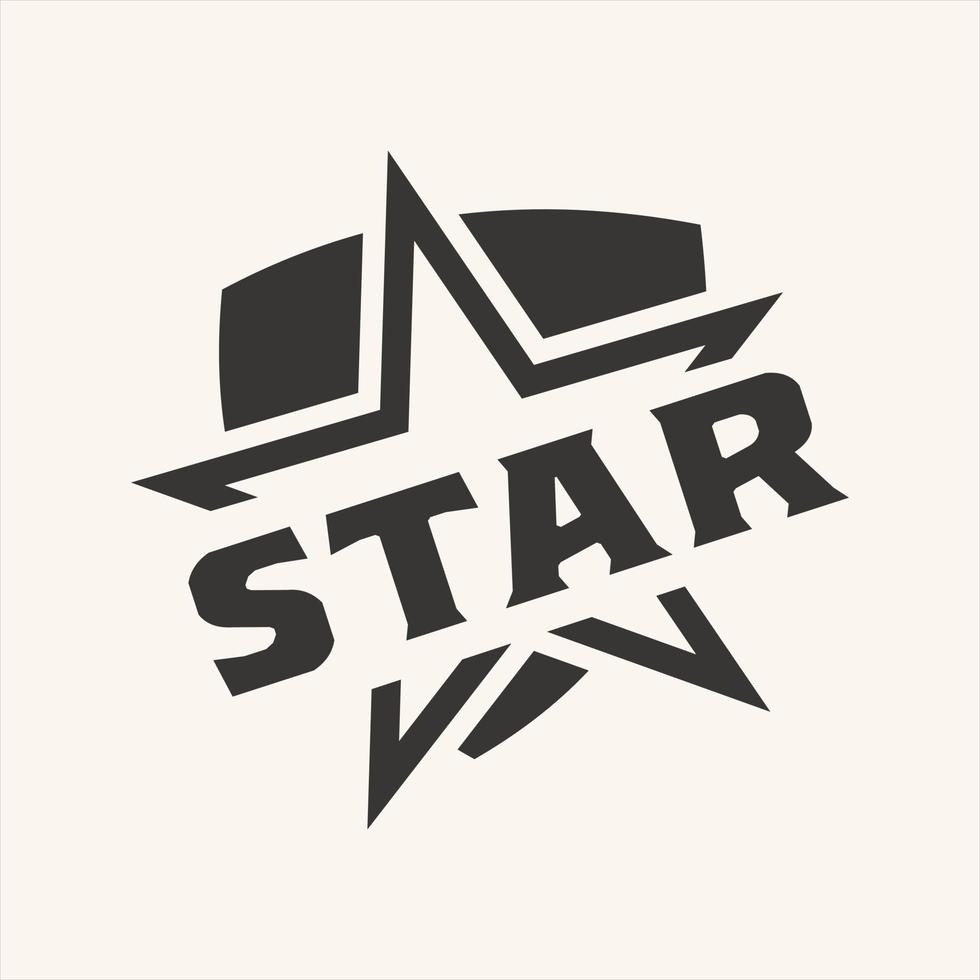 skydda illustration design ikon med stjärna symbol i trendig platt stil isolerat. skydd logo.emblem, symbol, mall vektor