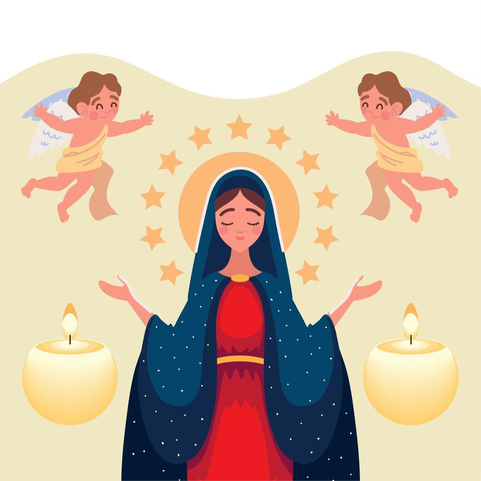 Mariä Himmelfahrt mit Engeln vektor