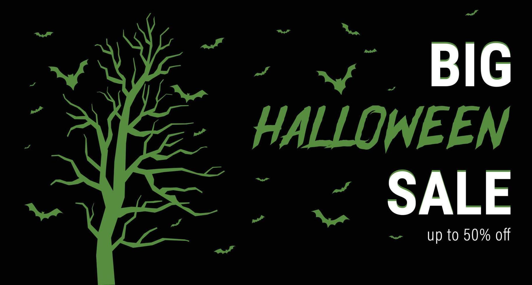 halloween-verkaufsbanner oder poster- oder flyer-design-vorlage. vektor