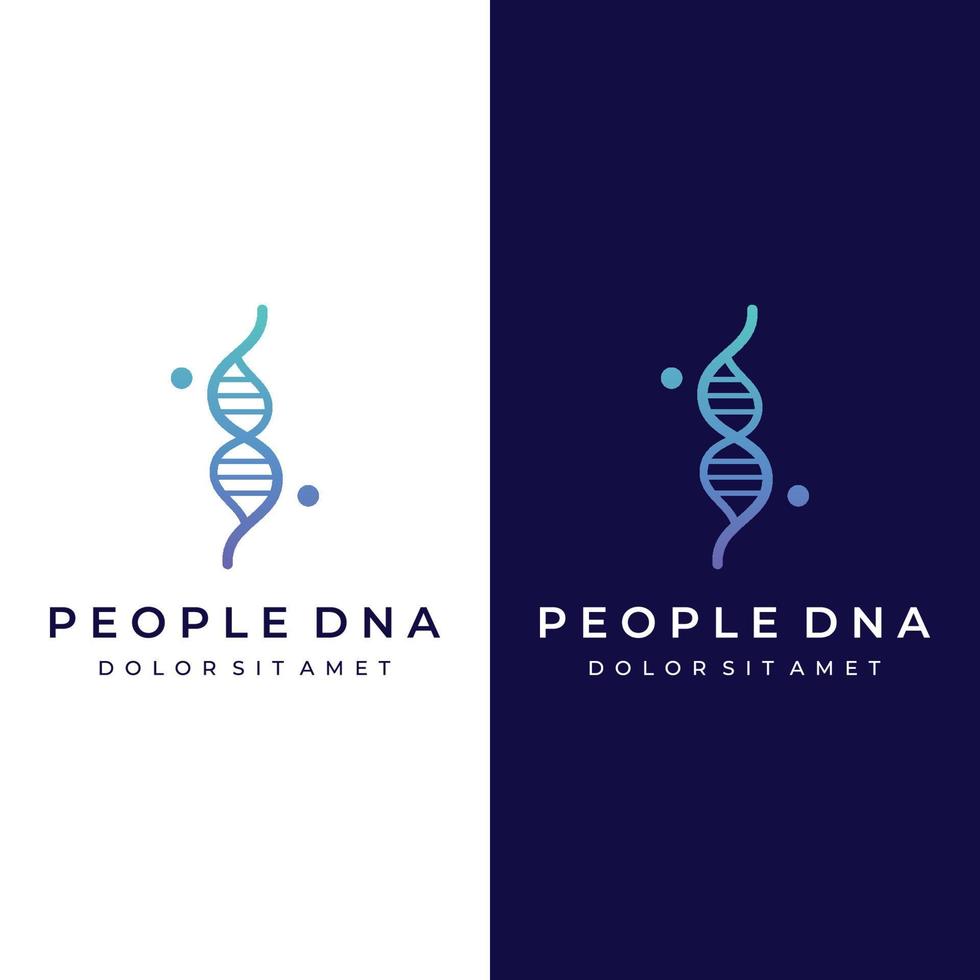 Logo-Design-Vorlage DNA-Elemente. Bio-Tech, DNA-Menschen, Bio-DNA, DNA-Spiralen. Logos können für Wissenschaft, Pharmazie und Medizin sein. vektor