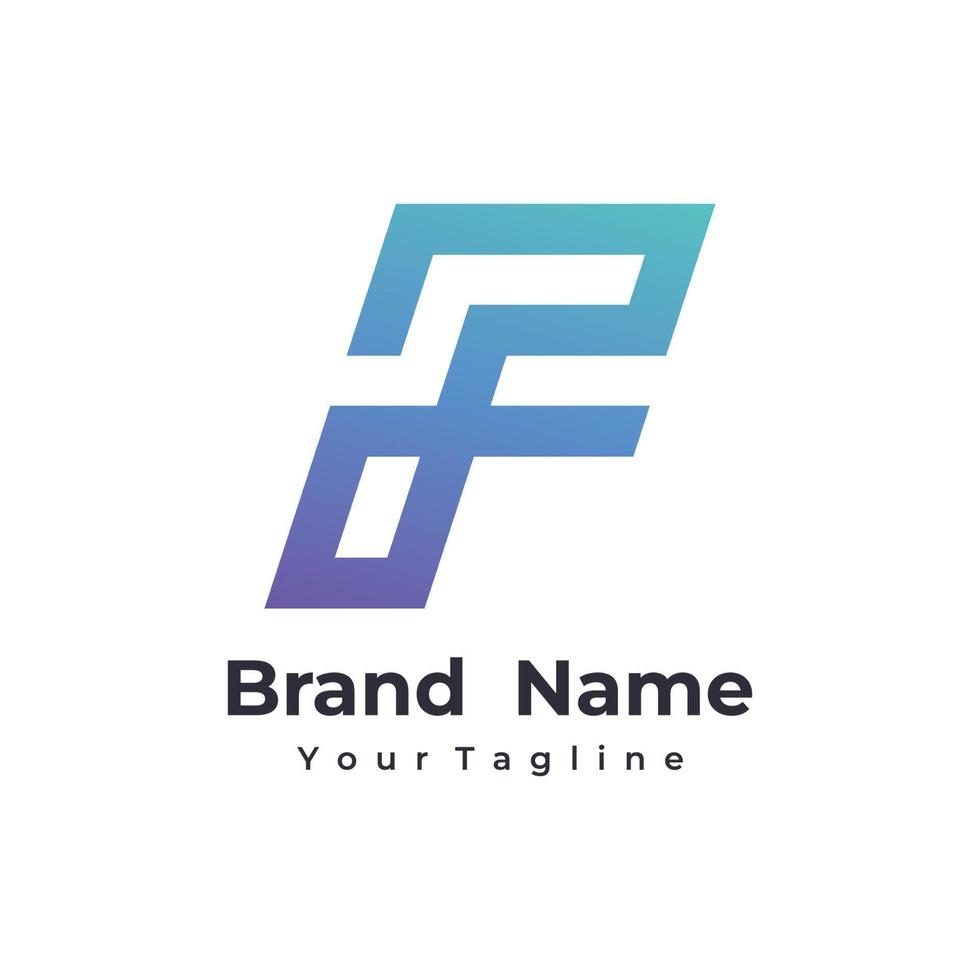 logo design abstrakte vorlage element anfangsbuchstabe f geometrische form. minimalistisches und modernes f-logo-design. Logo kann für Branding und Visitenkarten verwendet werden. vektor