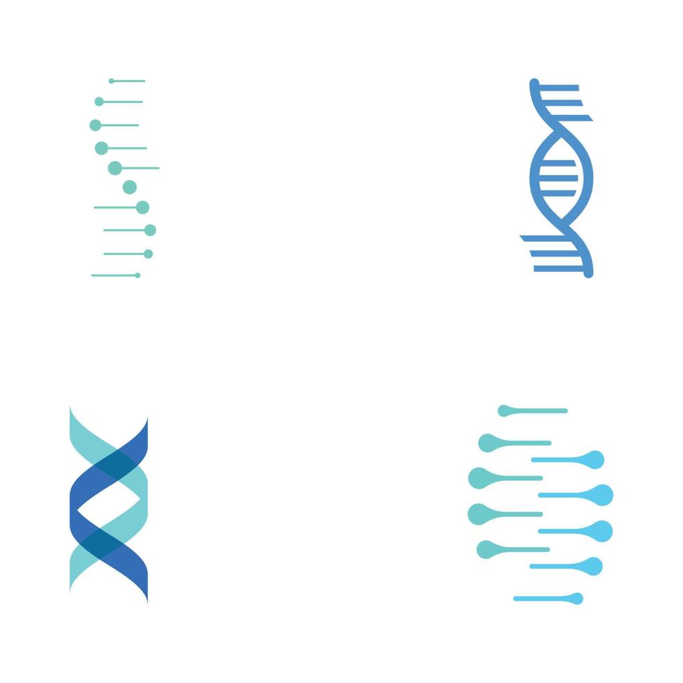 Logo-Design-Vorlage DNA-Elemente. Bio-Tech, DNA-Menschen, Bio-DNA, DNA-Spiralen. Logos können für Wissenschaft, Pharmazie und Medizin sein. vektor