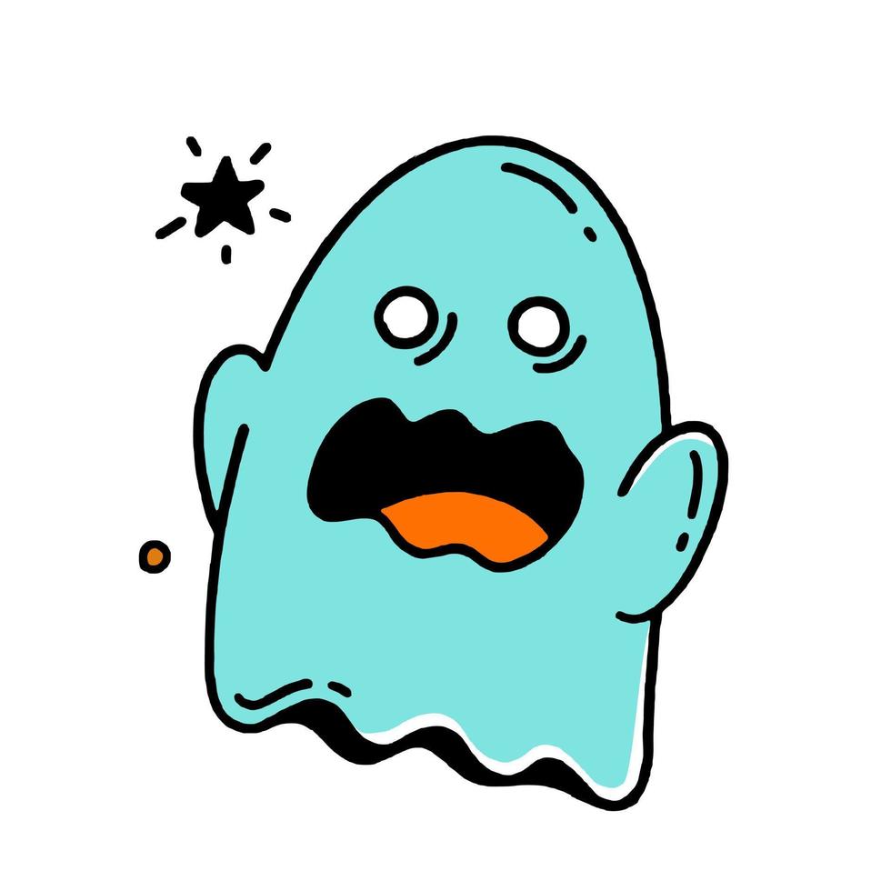 Ghost Halloween Konzept Doodle-Stil Vektor-Design-Illustration isoliert auf weißem Hintergrund vektor