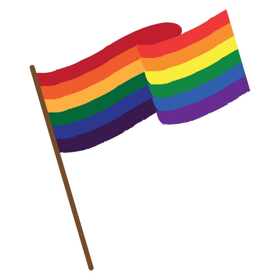 lgbtq-flagge in der stange vektor