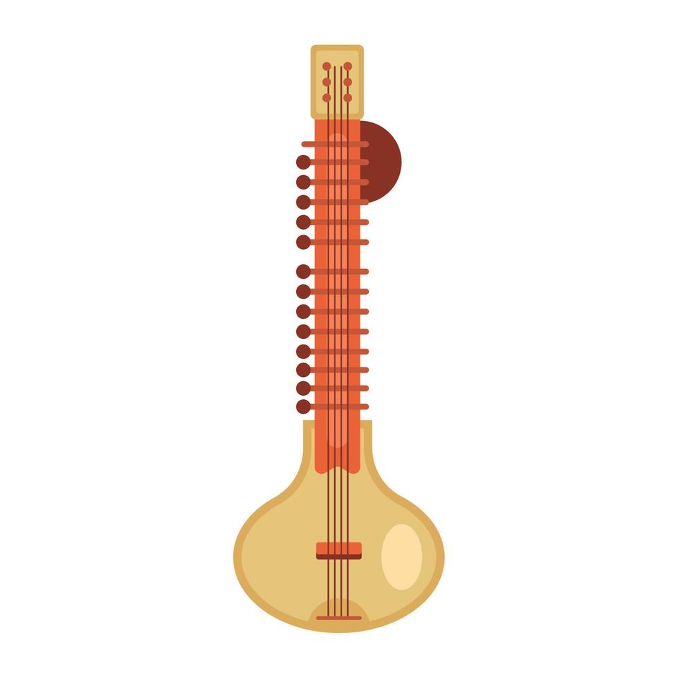 indische gitarre musikinstrument vektor