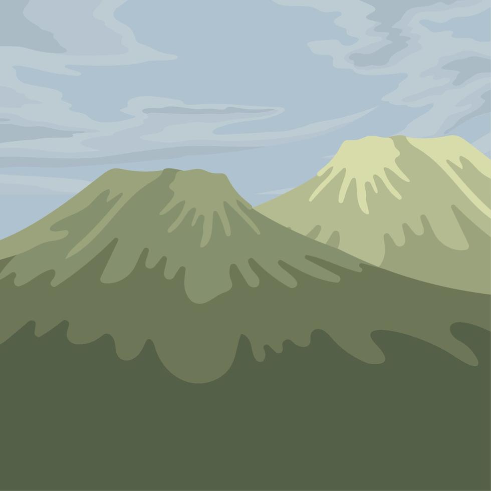 grön bergen landskap vektor