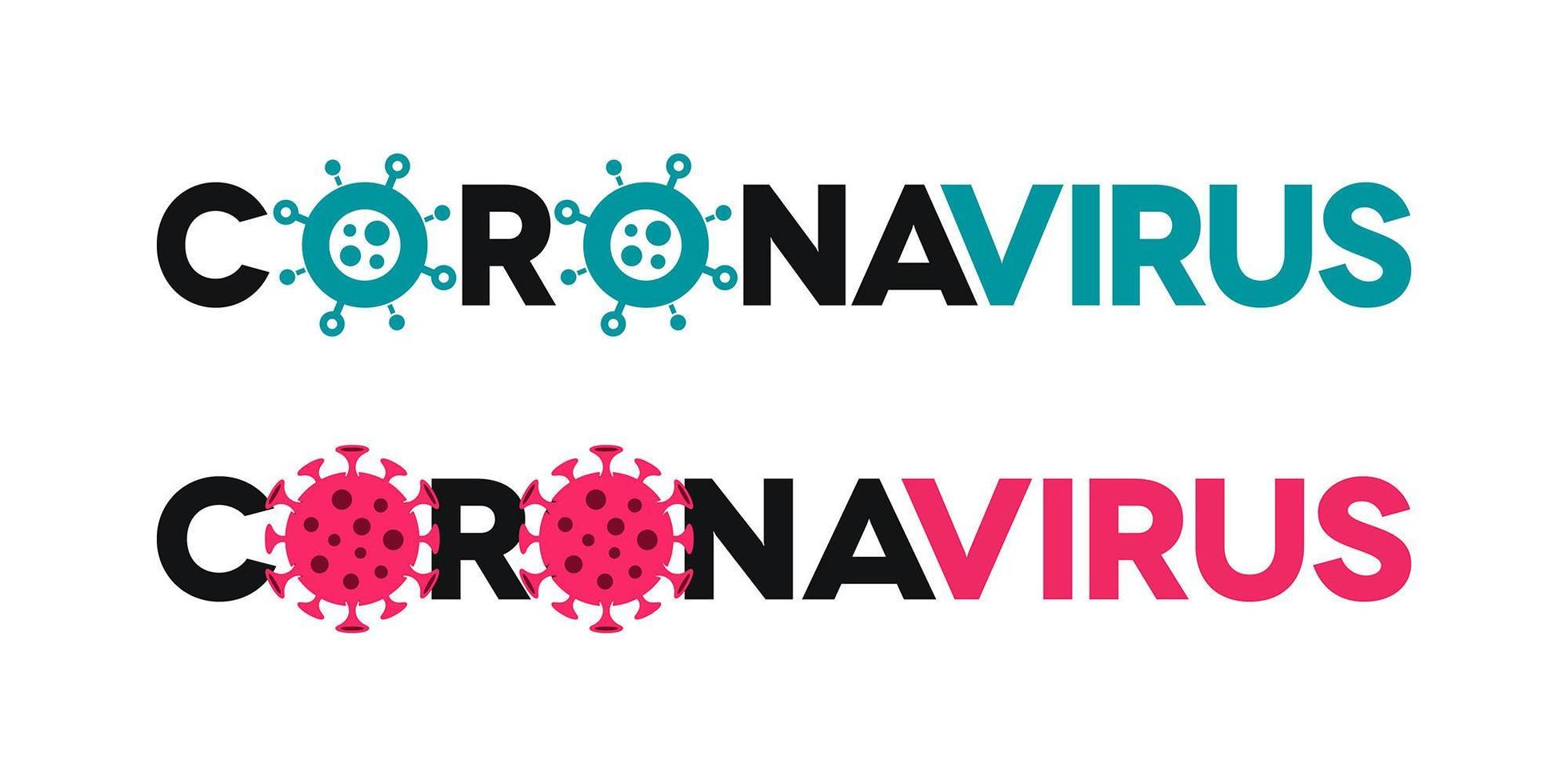 coronavirusbokstäver med virusikoner vektor