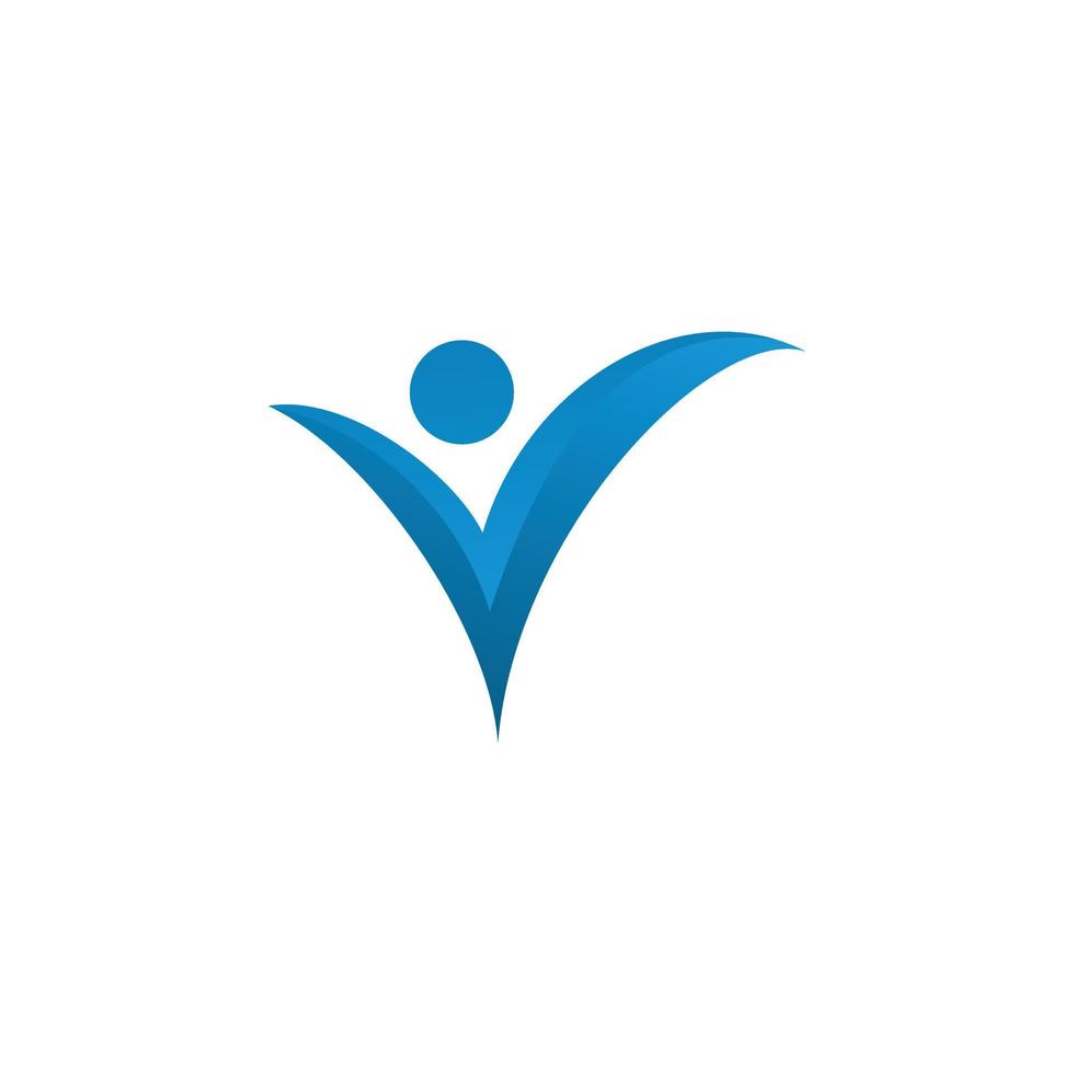 blaue Menschen gesundes Logo-Design vektor