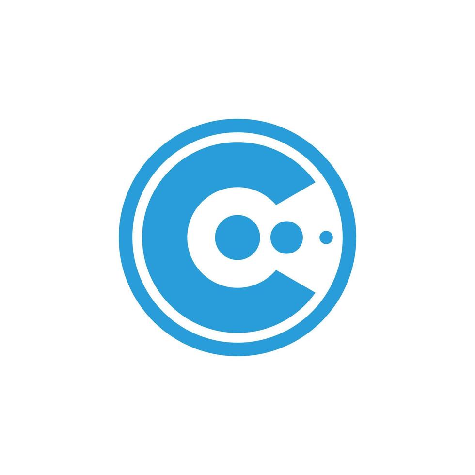 blå cirkel brev c logotyp design vektor