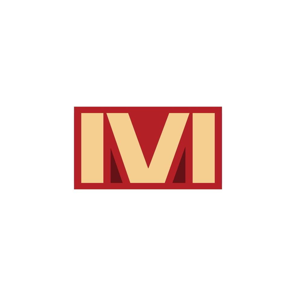 quadratischer buchstabe m logo design vektor