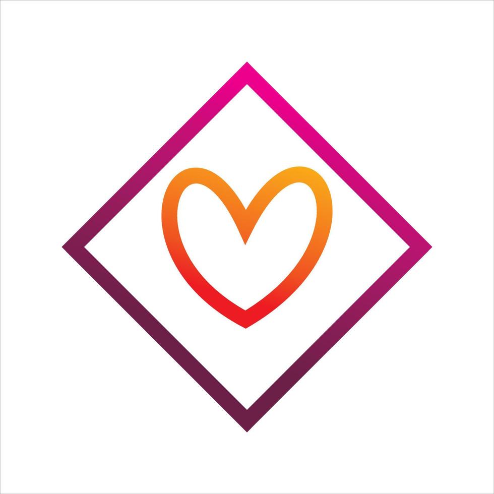 Liebeslinien-Diamant-Logo-Design vektor