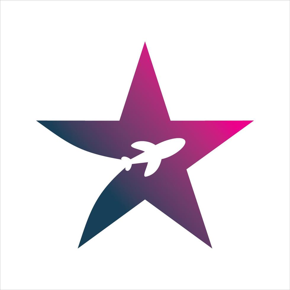 Star-Aero-Flugzeug-Logo-Design vektor